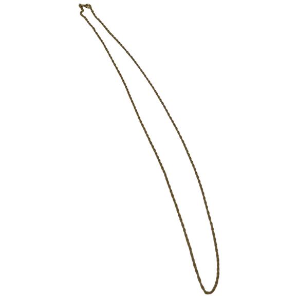 Delicate Gold Tone Chain Necklace Simple Minimalist Rope Twist Long 24 inch - Picture 6 of 12
